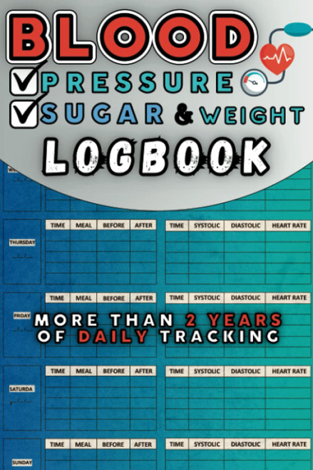 Blood Pressure & Sugar, Weight Log Book