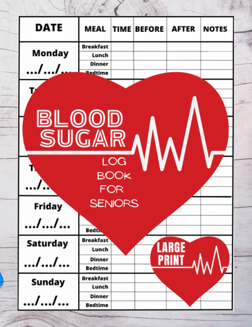 Blood Sugar Log Book for Seniors