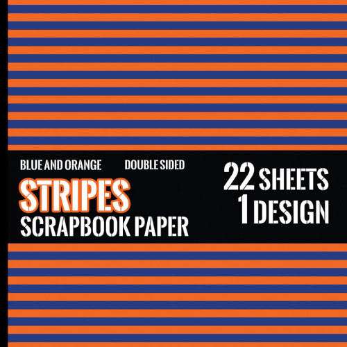 Blue and Orange Stripes Scrapbook Paper