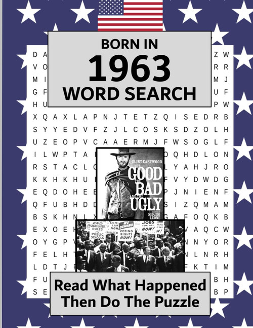 Born in 1963 Word Search: Illustrated news from every month of 1963 and