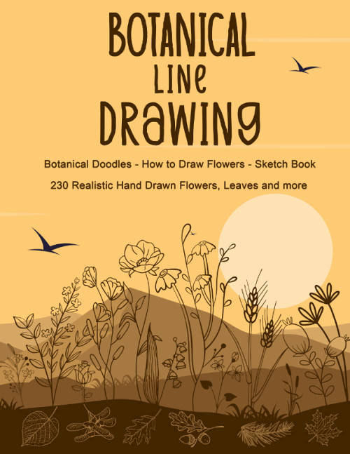 Botanical Line Drawing - Botanical Doodles - How to Draw Flowers - Sketch
