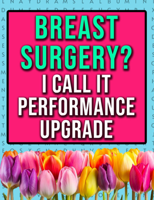 Breast Surgery Word Search: A Funny Boob Job Recovery Present For Women