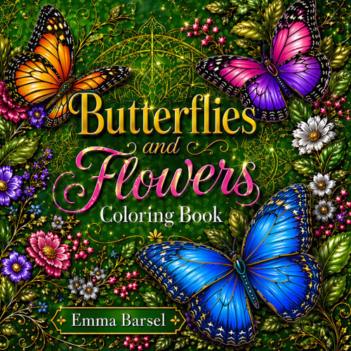 Butterflies and Flowers Coloring Book for Adults