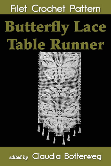 Butterfly Lace Table Runner Filet Crochet Pattern