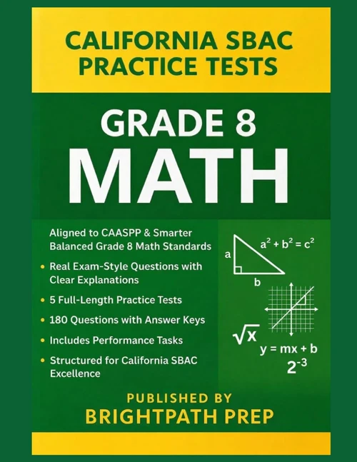 California SBAC Grade 8 MATH Practice Tests