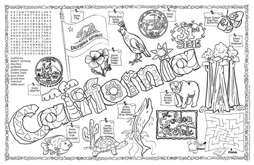California Symbols & Facts Funsheet - Pack of 30