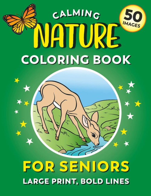 Calming Coloring Book for Seniors - Nature | 50 Images