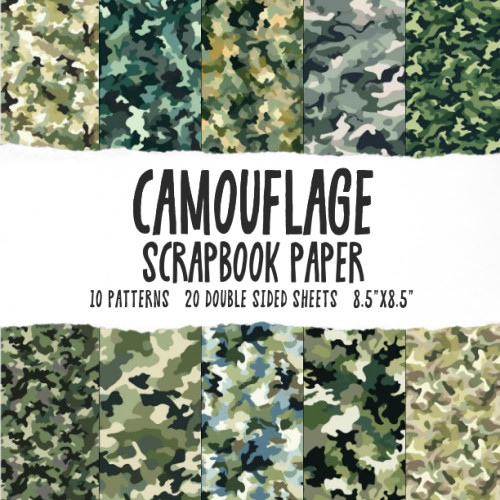 Camouflage Scrapbook Paper: Green Camo Scrapbooking Paper