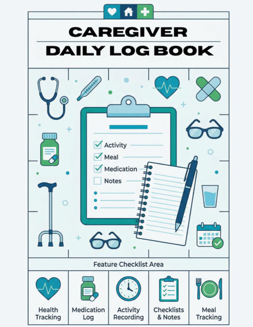 Caregiver Daily Log Book: 31-Days Caregiver Planner for Tracking