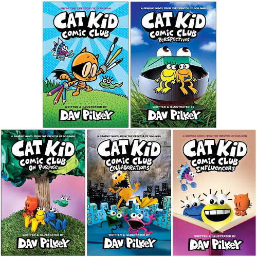 Cat Kid Comic Club Series 5 Books Collection Set By Dav Pilkey