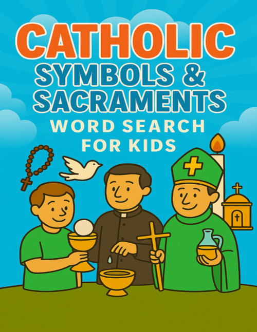 Catholic Symbols and Sacraments Word Search for Kids