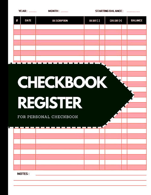 Checkbook register: Simple and Easy checkbook 8.5" x 11"