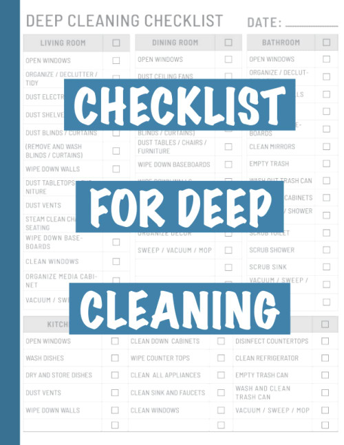 Checklist For Deep Cleaning: Cleaning Log Book and Tracker For Home &