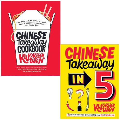 Chinese Takeaway Cookbook & Chinese Takeaway in 5 By Kwoklyn Wan 2 Books