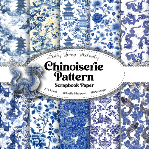 Chinoiserie Pattern Scrapbook Paper