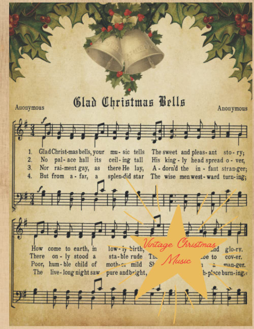 Christmas Vintage Music Sheets: Book with Christmas's Songs/ perfect Gift