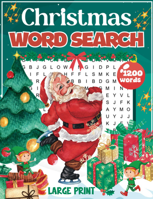 Christmas Word Search: Large Print 1200 Words 80 Puzzles Christmas Themed