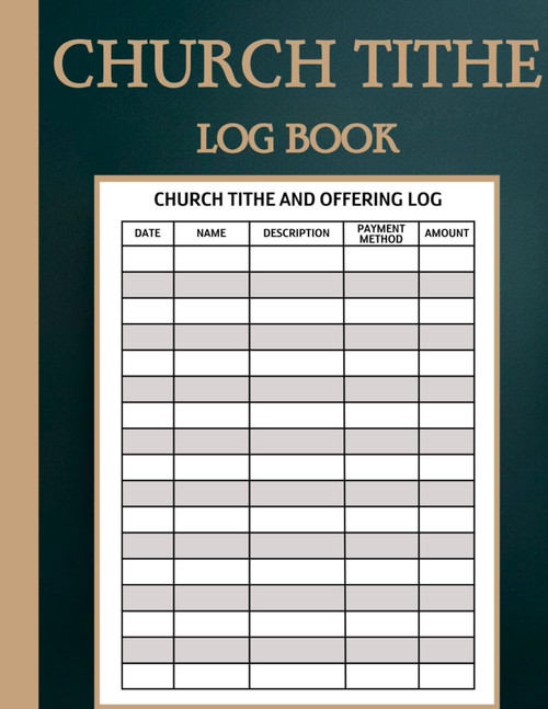 Church Tithe and Offering Log Book
