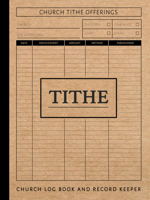 Church Tithe Log Book and Record Keeper