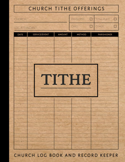 Church Tithe Log Book and Record Keeper