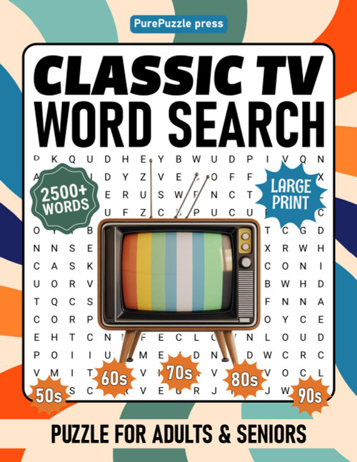 Classic TV Word Search For Adults Large Print