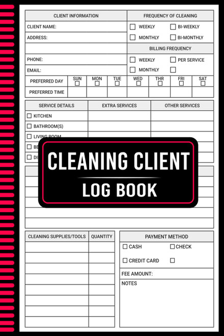 Cleaning Client Log Book: Stay on Top of Clients Details