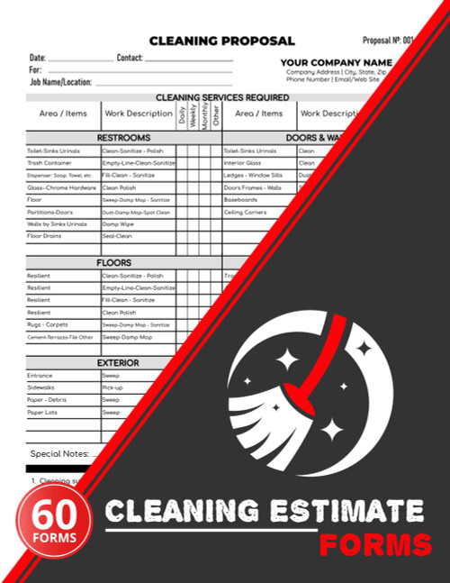 Cleaning Estimate Forms: 60+ Housekeeping Proposal Sheets | 120