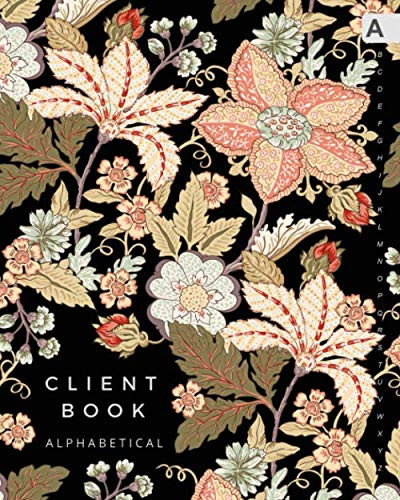 Client Book Alphabetical: 8x10 Large Hair Stylist Notebook Organizer with