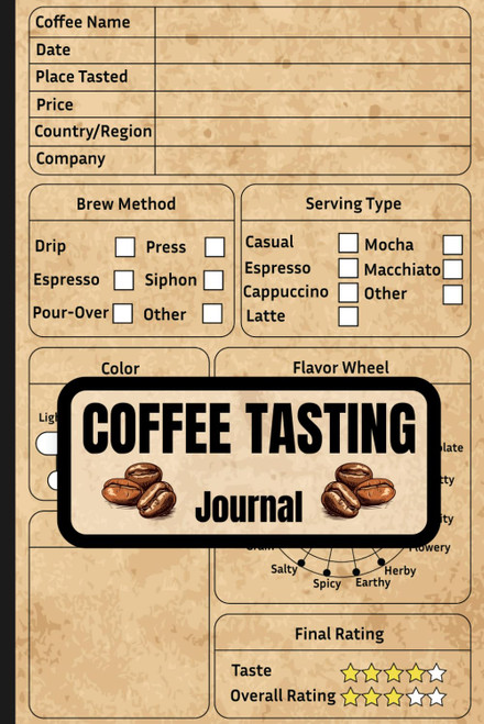 Coffee Tasting Journal: Discover and Document Your Coffee Journey - 6''x