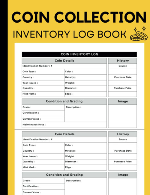 Coin Collection Inventory: Detailed Coin Inventory Log Book to Catalogue