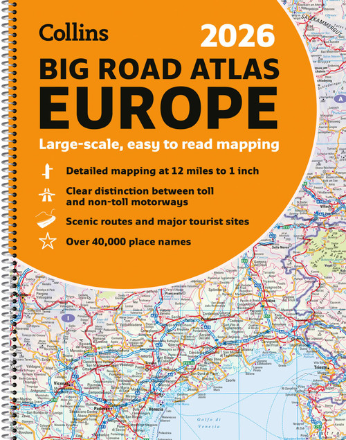 Collins 2026 Big Easy Road Atlas Europe: Spiral bound