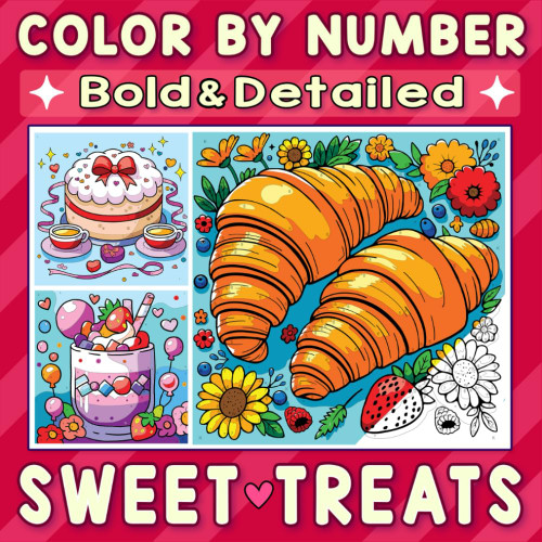 Color By Number Bold & Detailed Sweet Treats