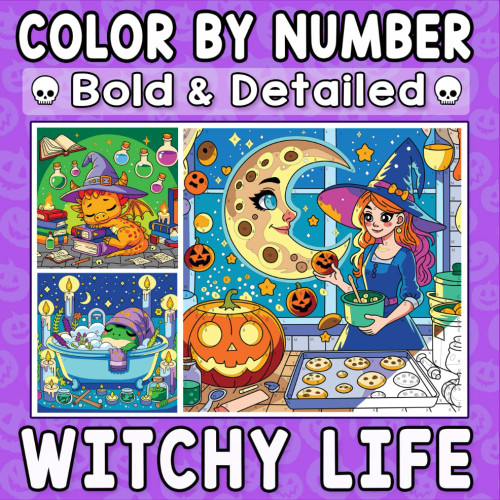 Color By Number Bold & Detailed Witchy Life