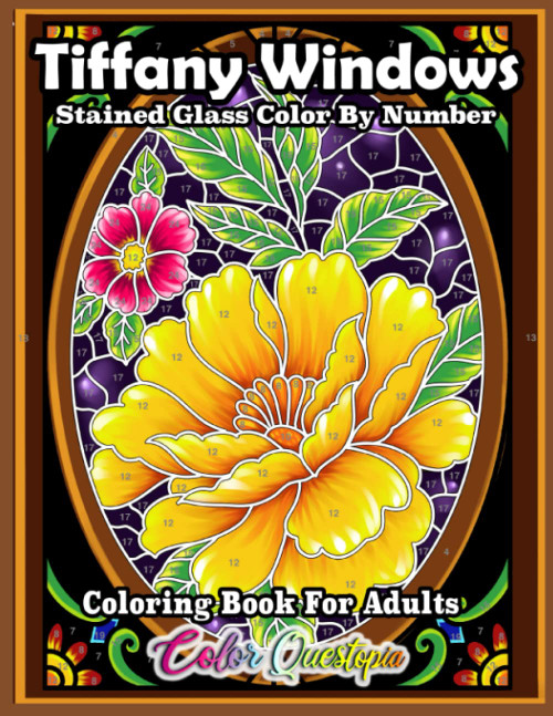 Color by Number For Adults Tiffany Windows