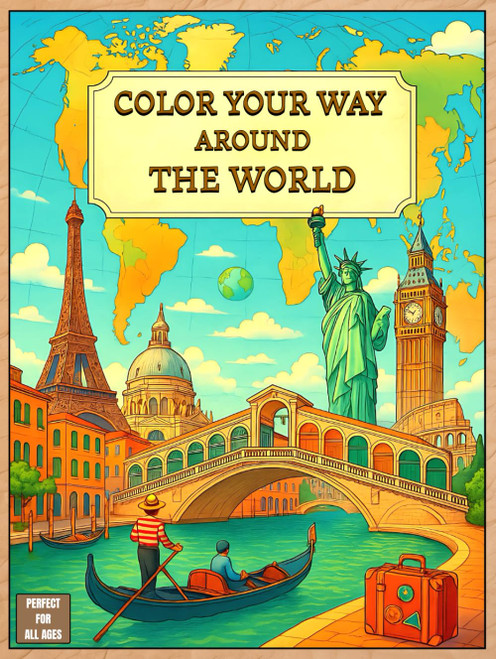 Color Your Way Around the World: Adult Coloring Book of Famous Landmarks