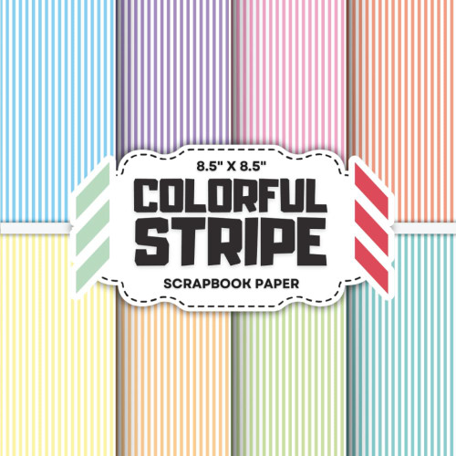 Colorful Striped Scrapbook Paper