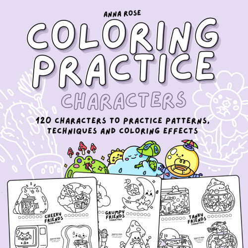 Coloring Practice (Characters) Practice Coloring Book with 120 Cute