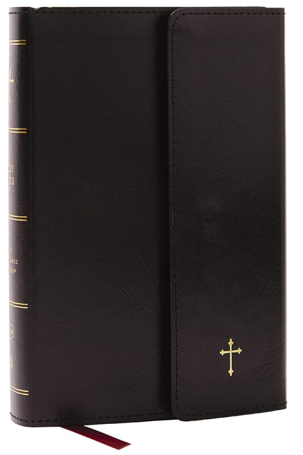 Compact Paragraph-Style Bible w – Black, Red Letter, Cross-References