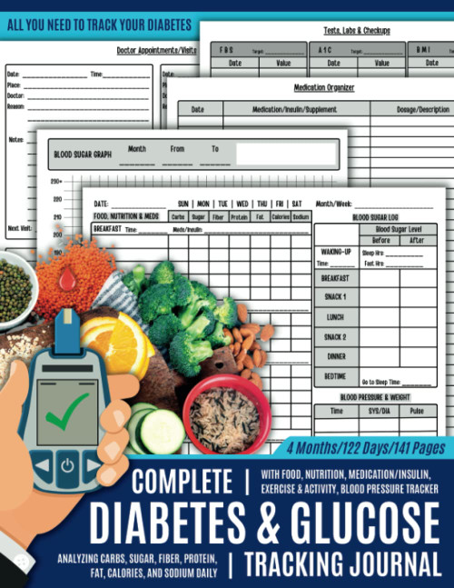 Complete Diabetes and Glucose Tracking Journal