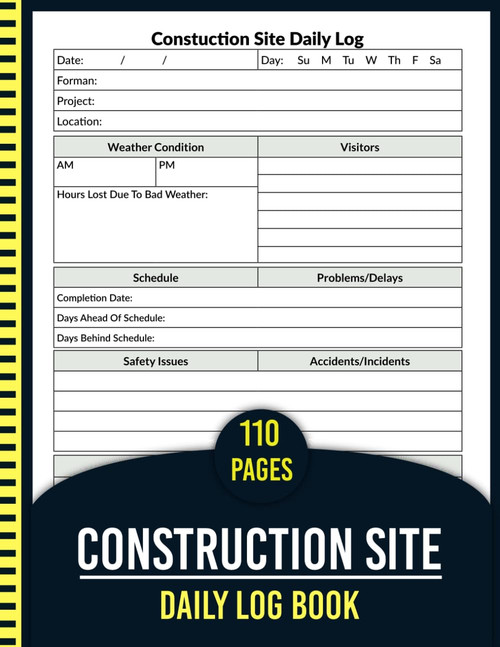 Construction Site Daily Log Book