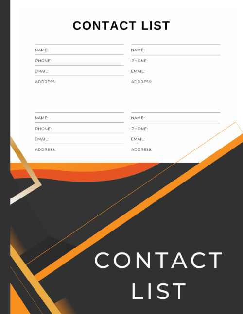 contact list log book | 8.5 " x 11 " | 100 Pages