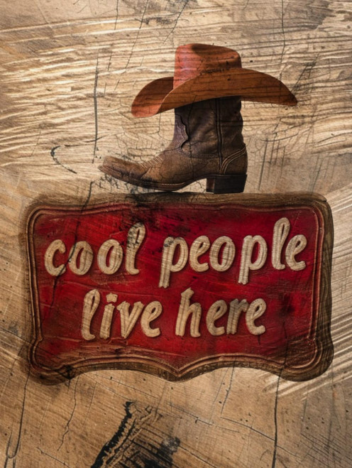 Cool People Live Here: Rustic Accent Oversized Decorative Book