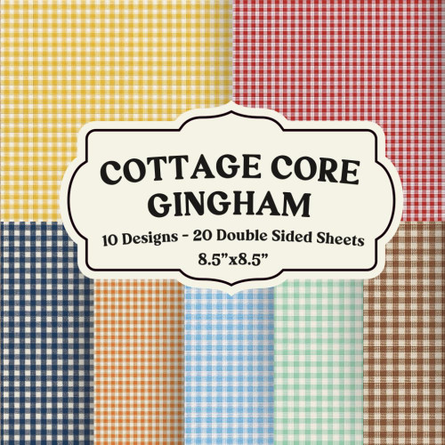 Cottagecore Gingham Scrapbook Paper: 10 Vintage-Inspired Designs