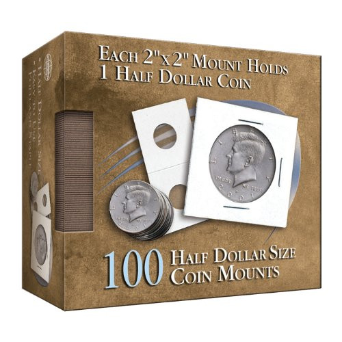 Cowens® Cardboard 2 x 2 Coin Flips - Half Dollars (100 Count)