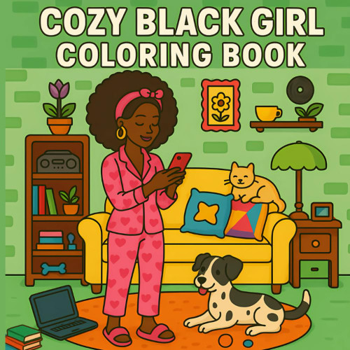 Cozy Black Girl Coloring Book: Cute African American Women Illustrations