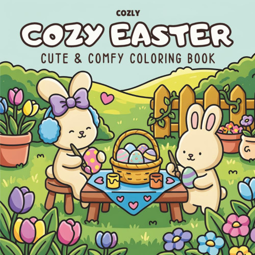 Cozy Easter: Coloring Book for Adults and Teens with Cute Bunnies and