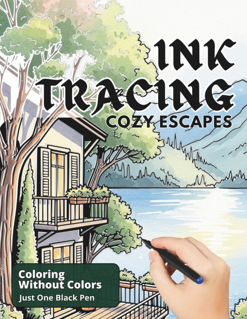 Cozy Escapes - Stress Relief Ink Tracing Coloring Book