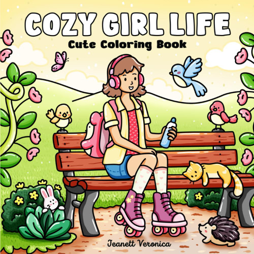 Cozy Girl Life: Cute Coloring Book for Adults & Teens Featuring Adorable