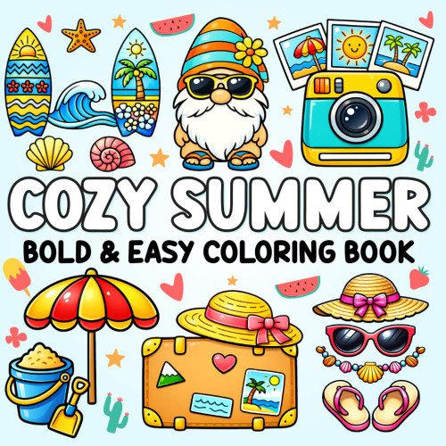 Cozy Summer Bold and Easy Coloring Book