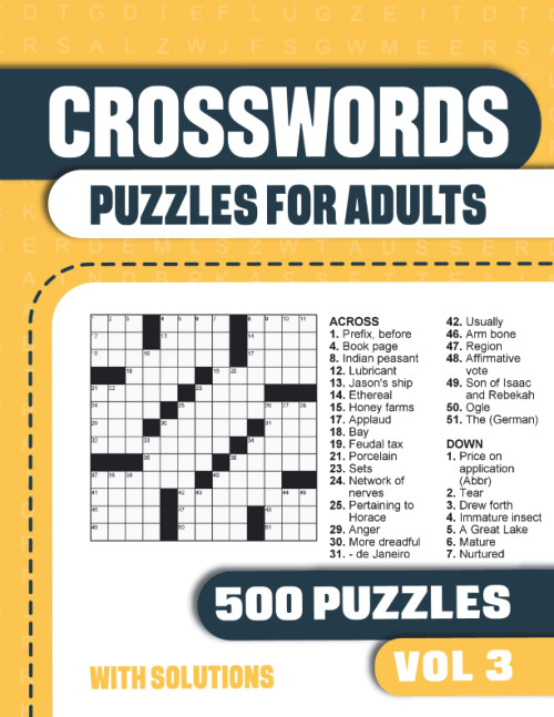 Crosswords Puzzles for Adults: Crossword Book with 500 Puzzles for